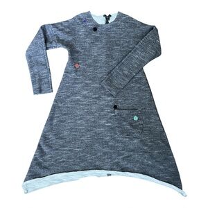 Crew Kids Beetle Theme Long Sleeve Cotton Frayed Sweater Dress - Size 8 - Cute!